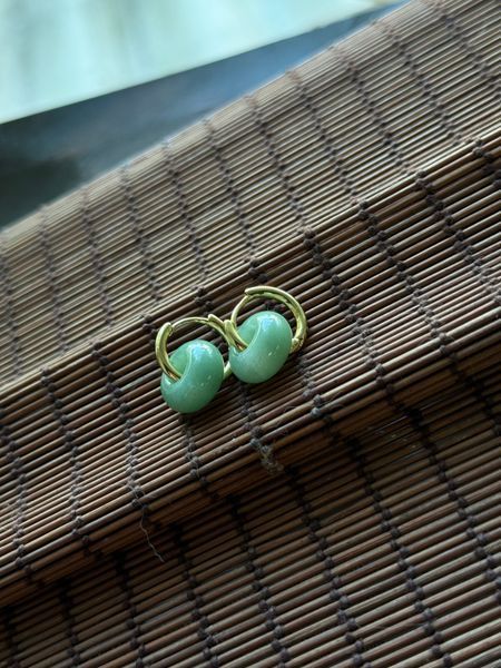Сережки "Green bagel" 15171 фото