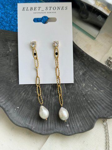 Сережки "Golden pearls" 15901 фото